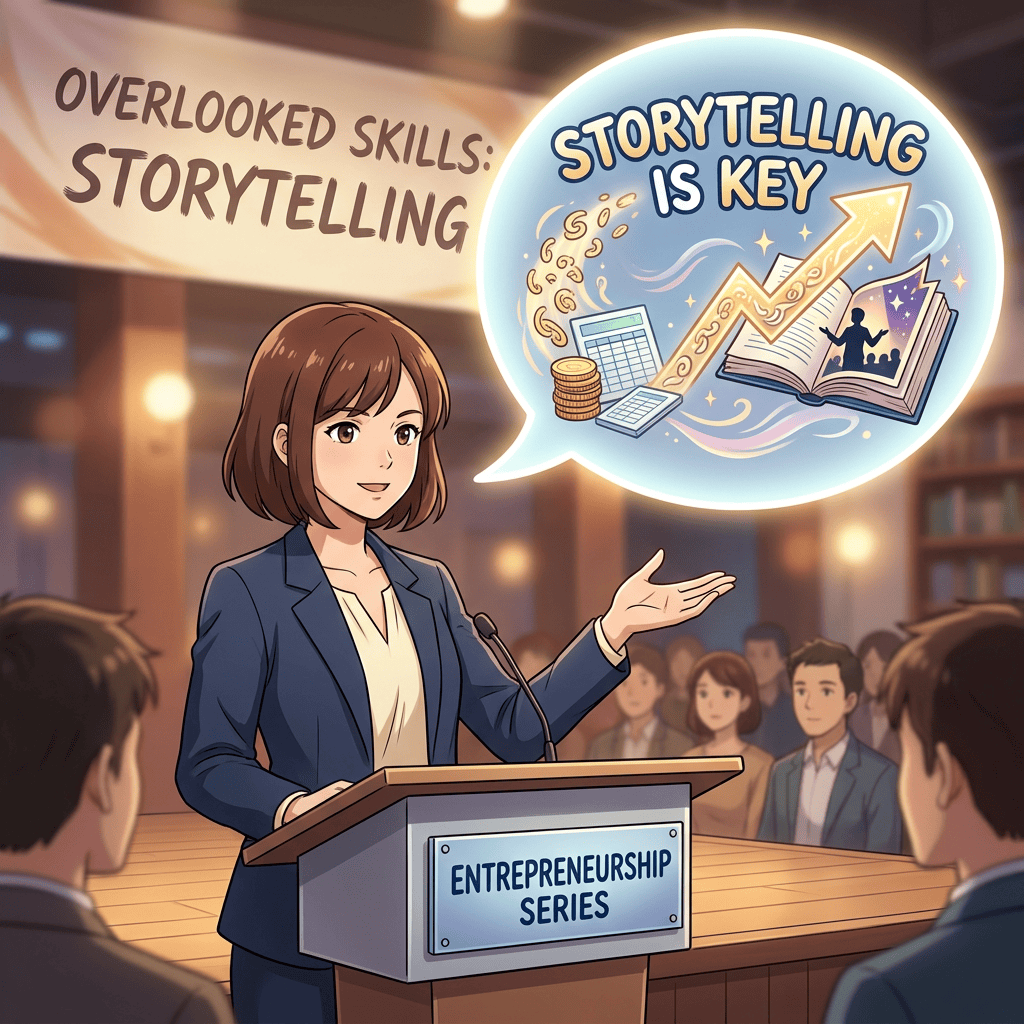 Speaker presenting storytelling as a key entrepreneurship skill